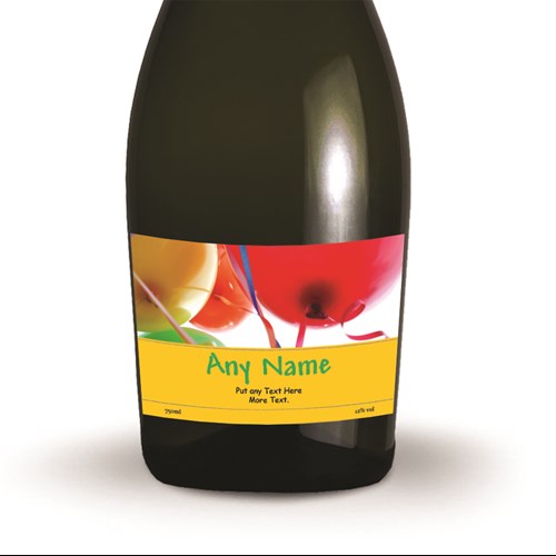 Personalised Prosecco - Birthday Balloons Label - Premium Quality